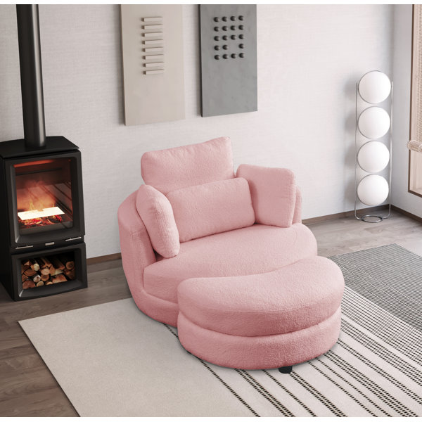 Orren Ellis Swivel Chair With Storage Ottoman Wayfair